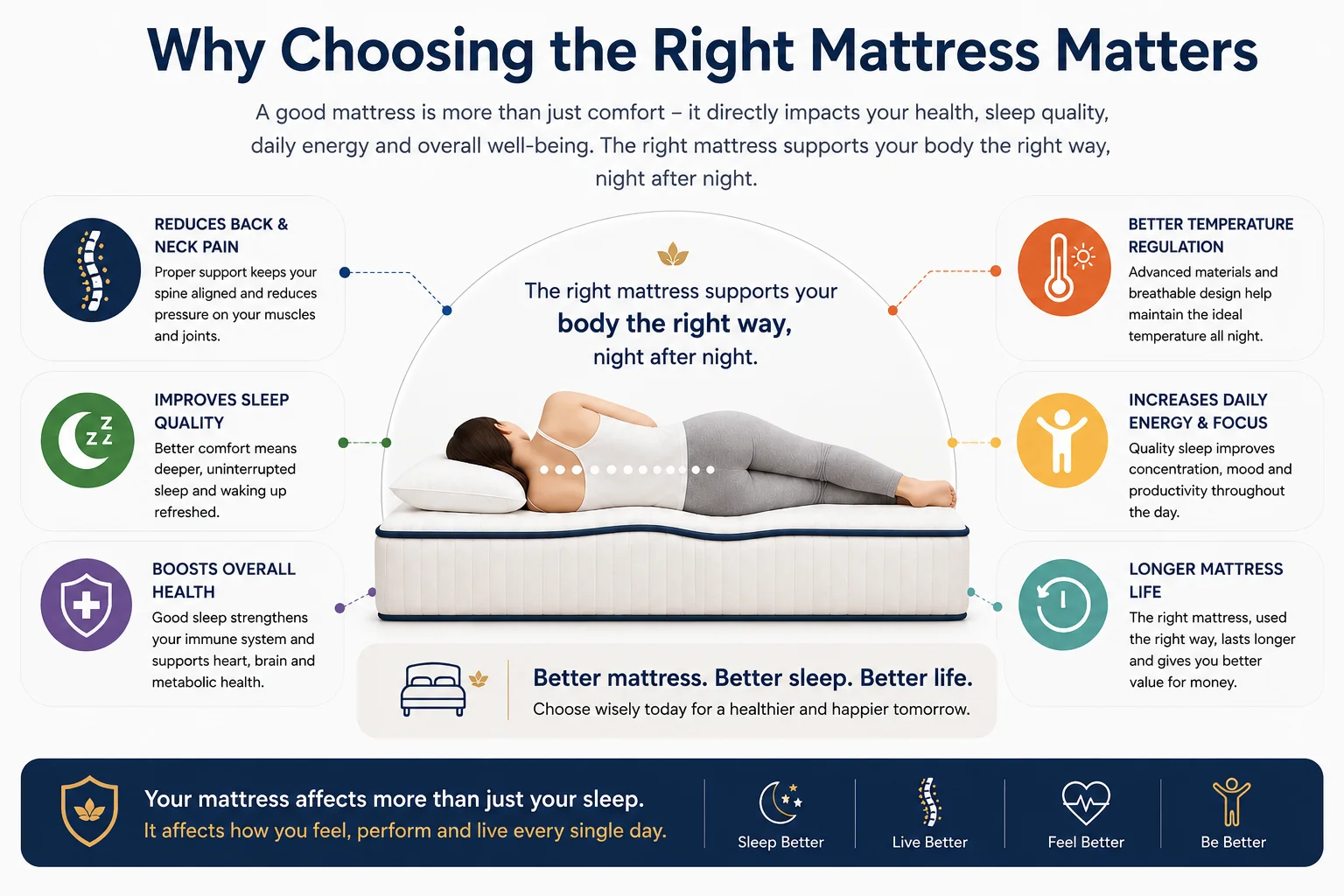 Why choosing the right mattress matters infographic