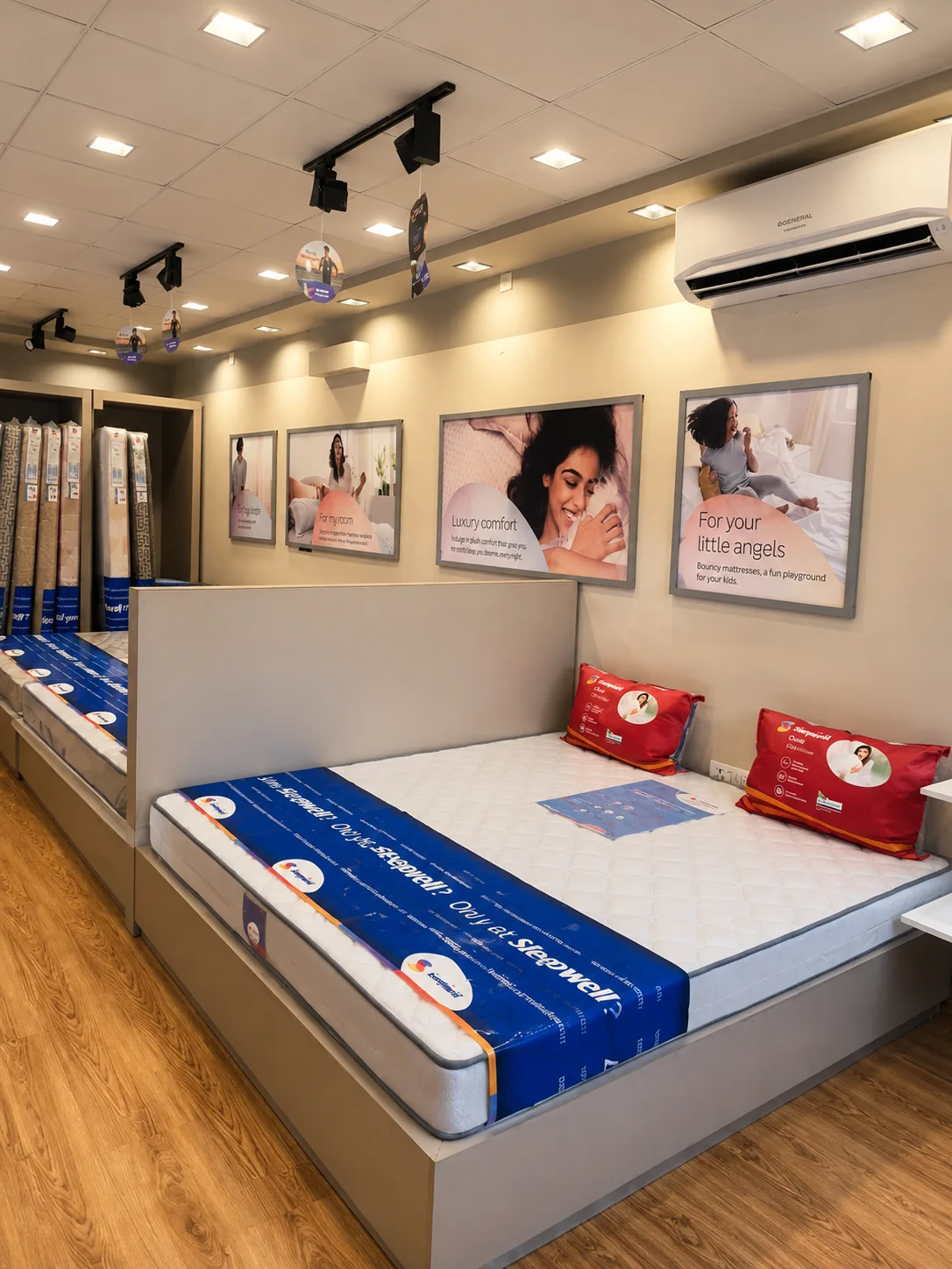 Sleepwell mattress showroom at Cloud9 Mattress Jaipur
