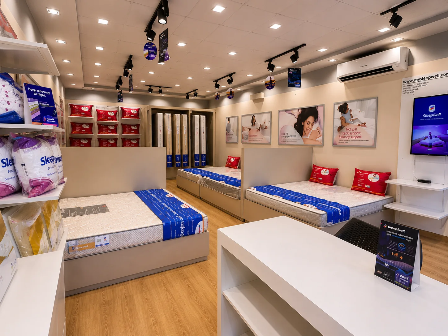 Sleepwell Cloud9 Mattress showroom entrance in Jaipur