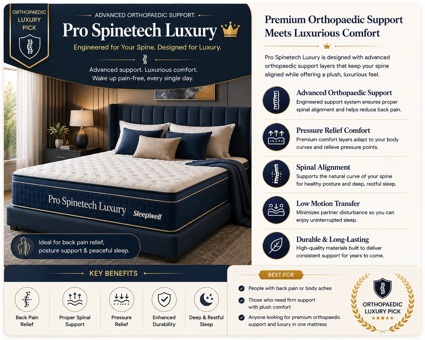 Pro Spinetech Luxury advanced orthopaedic mattress